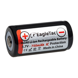 Eagletac 16340 / RCR123A 3,7 volt Li-Ion batteri 750 mAh